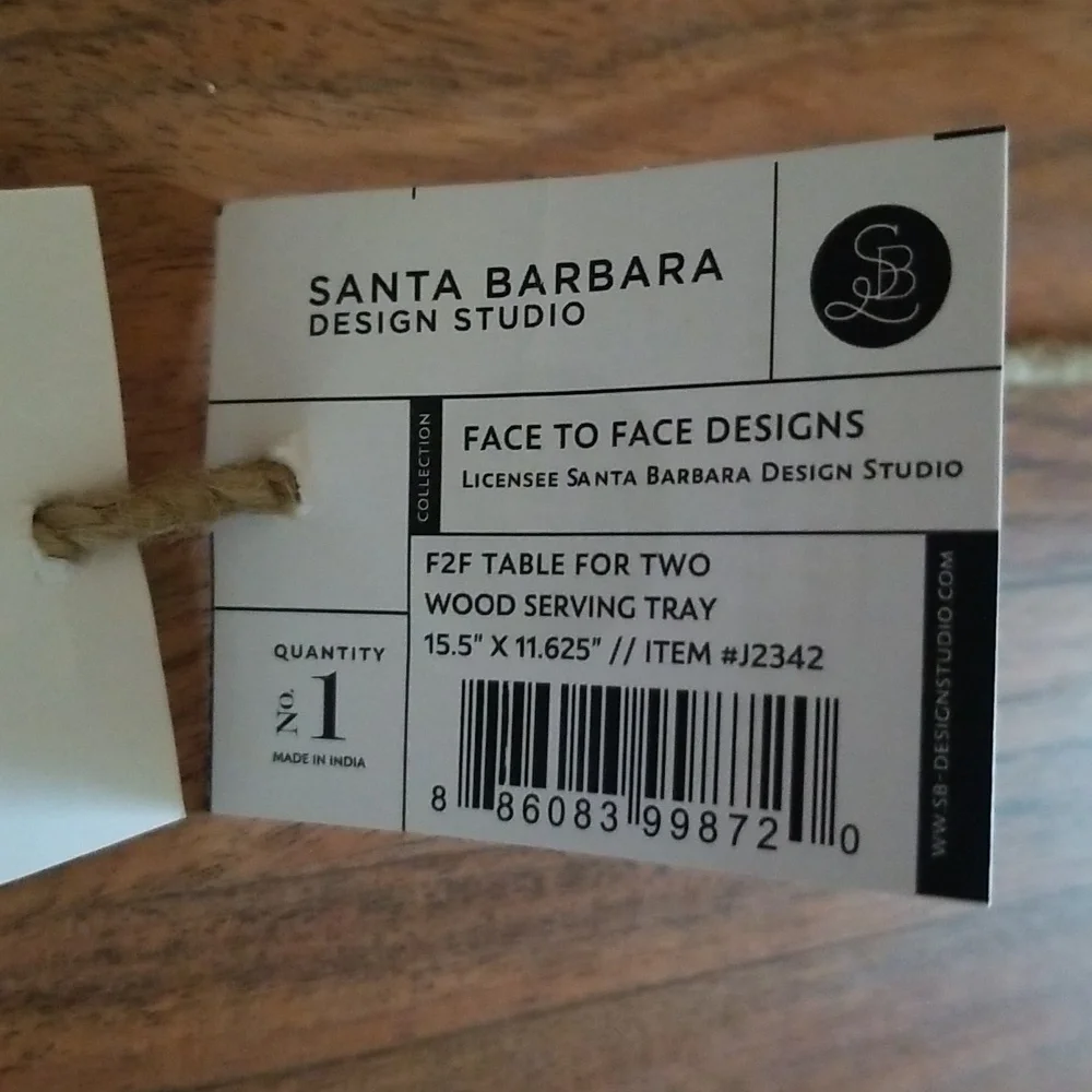 Table for Two Wooden Charcuterie Board By Santa Barbara Design Studio